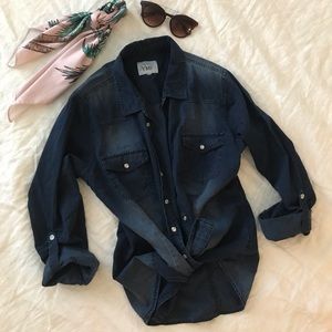 Denim button down shirt
